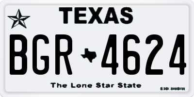 TX license plate BGR4624