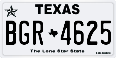TX license plate BGR4625
