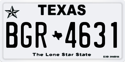 TX license plate BGR4631