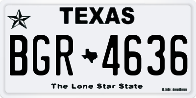 TX license plate BGR4636