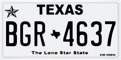 TX license plate BGR4637