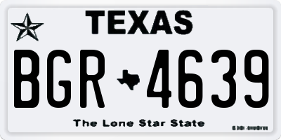 TX license plate BGR4639