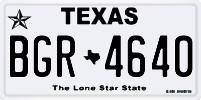 TX license plate BGR4640