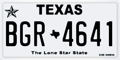 TX license plate BGR4641