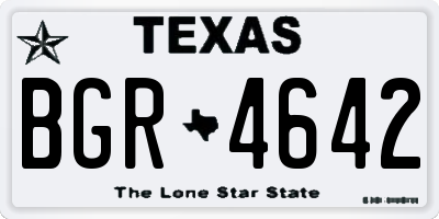 TX license plate BGR4642