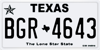 TX license plate BGR4643
