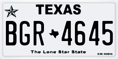 TX license plate BGR4645