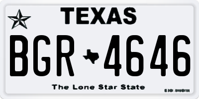 TX license plate BGR4646