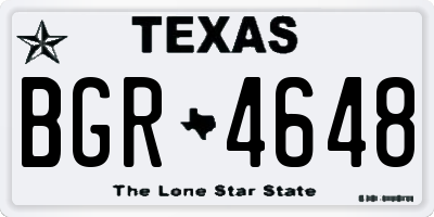 TX license plate BGR4648