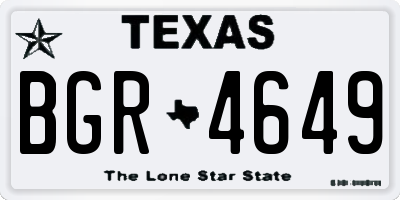 TX license plate BGR4649