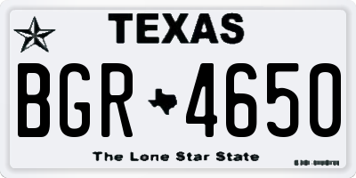 TX license plate BGR4650
