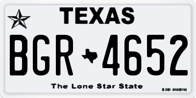 TX license plate BGR4652