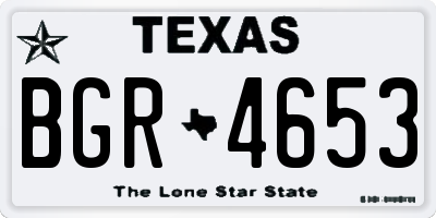 TX license plate BGR4653