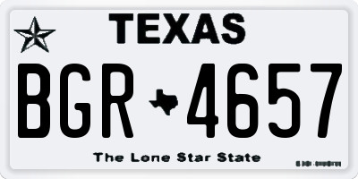 TX license plate BGR4657