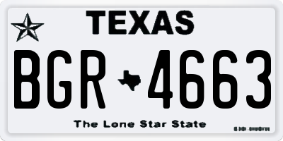 TX license plate BGR4663