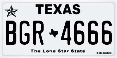 TX license plate BGR4666