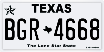 TX license plate BGR4668