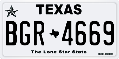 TX license plate BGR4669