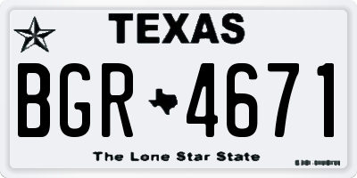 TX license plate BGR4671