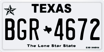TX license plate BGR4672