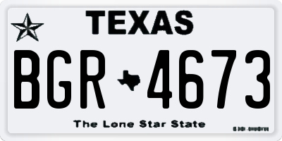 TX license plate BGR4673