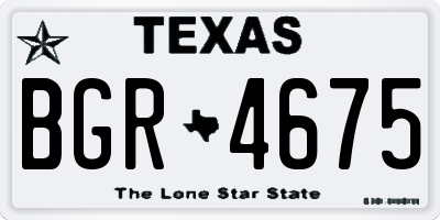 TX license plate BGR4675