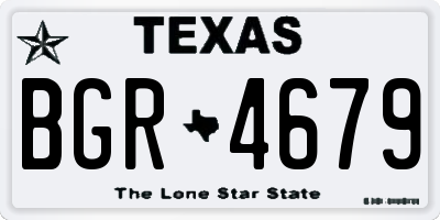 TX license plate BGR4679