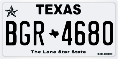 TX license plate BGR4680