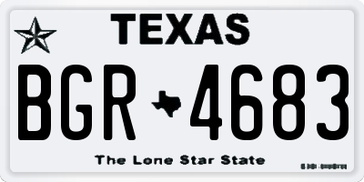 TX license plate BGR4683