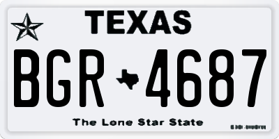 TX license plate BGR4687