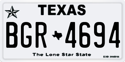 TX license plate BGR4694