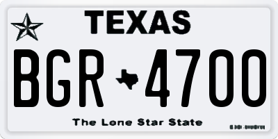 TX license plate BGR4700