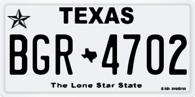 TX license plate BGR4702