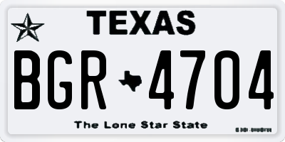 TX license plate BGR4704