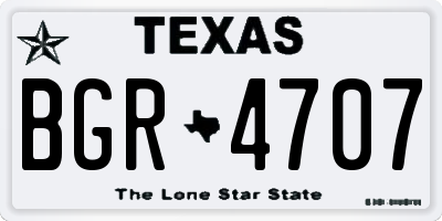 TX license plate BGR4707