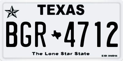 TX license plate BGR4712
