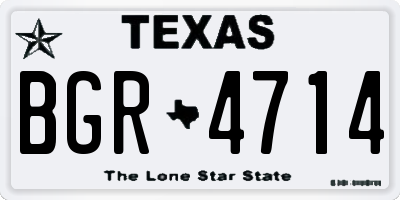 TX license plate BGR4714