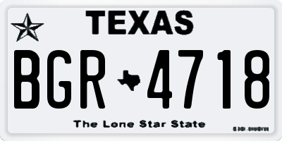 TX license plate BGR4718