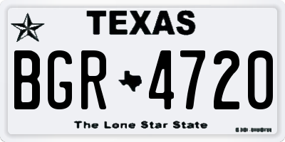 TX license plate BGR4720
