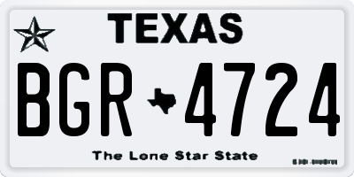 TX license plate BGR4724