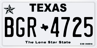 TX license plate BGR4725