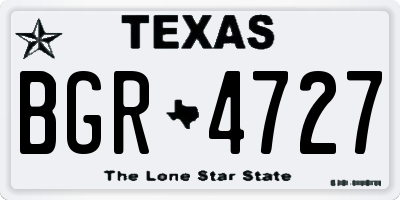 TX license plate BGR4727