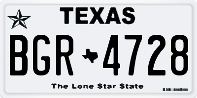 TX license plate BGR4728