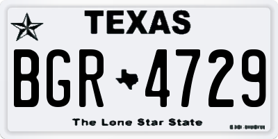 TX license plate BGR4729