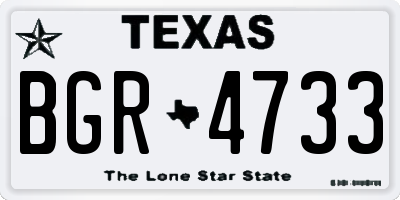 TX license plate BGR4733