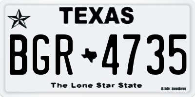 TX license plate BGR4735