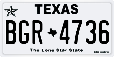 TX license plate BGR4736