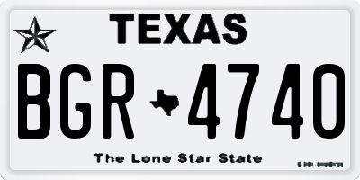 TX license plate BGR4740