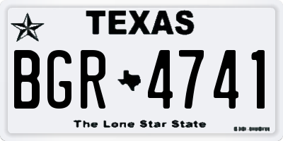TX license plate BGR4741