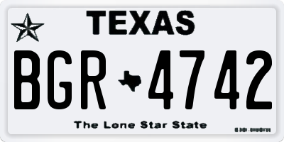 TX license plate BGR4742